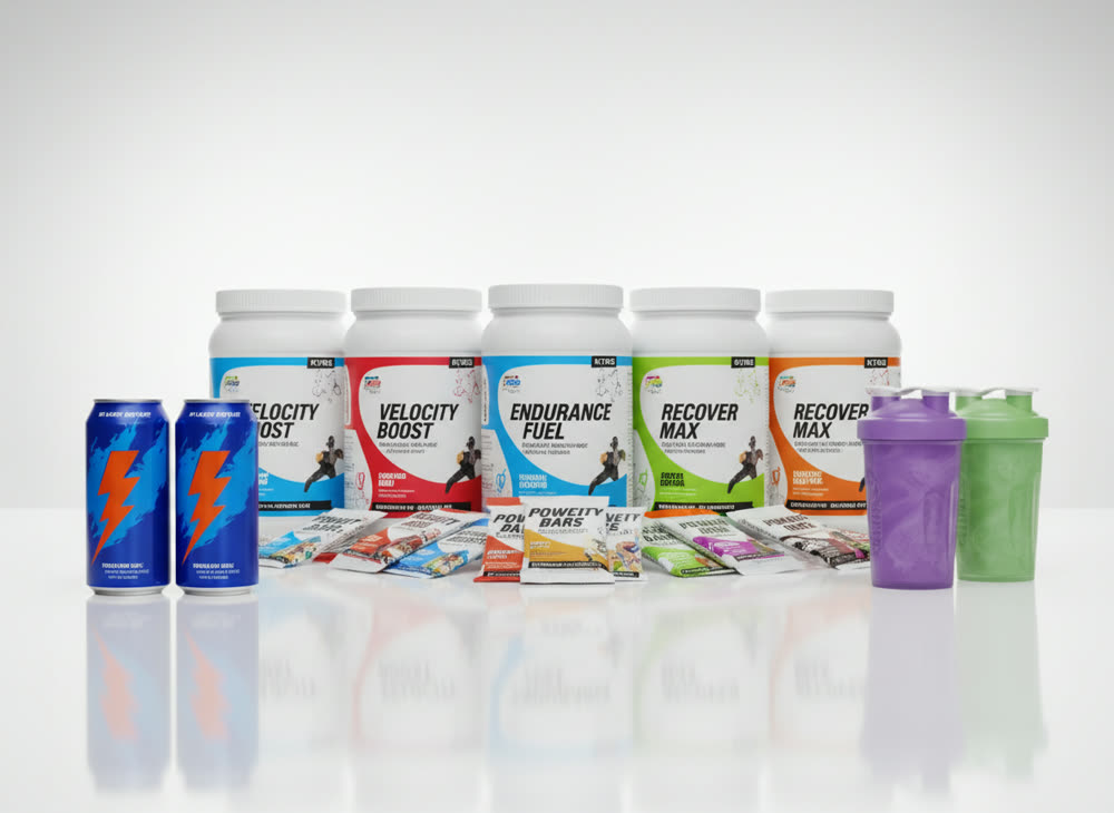 Energy drinks, sports supplements and protein bars